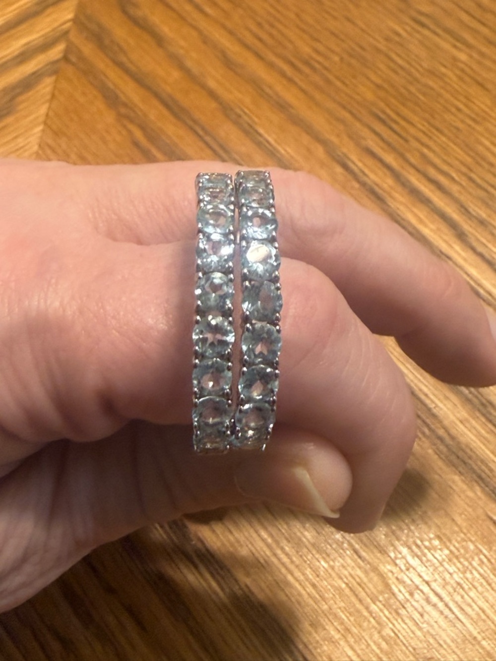 Jewelry Television we have these beautiful aquamarine style hoop earrings.